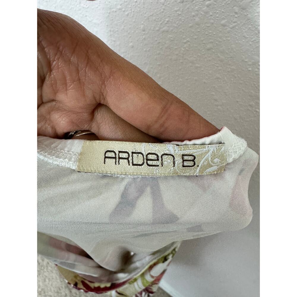 Arden B Y2K Floral One Shoulder Ruched Tunic Top M - Picture 6 of 7